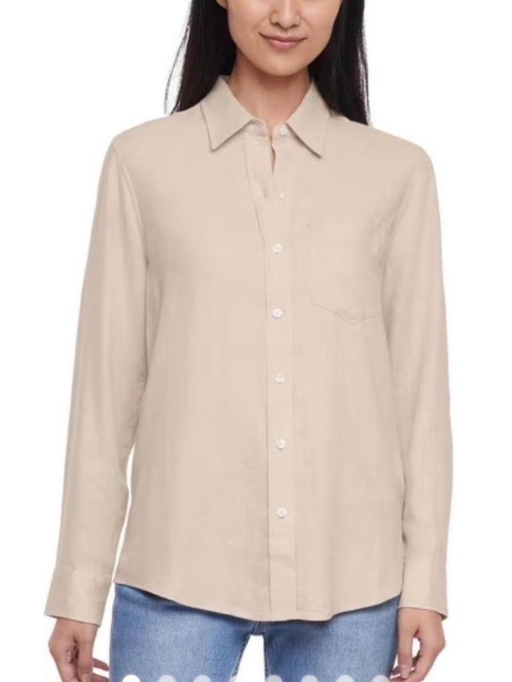 GAP Women's Button-Down Shirt in Beige